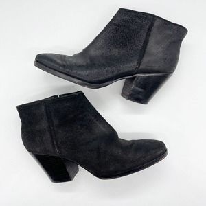 Rachel Comey Mars Ankle Bootie Size 8.5 Black Suede Leather Pull On Block‎ Heel
